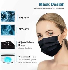 100 / 50 PCS Black & White Face Mask Disposable Non Medical Earloop Mouth Cover