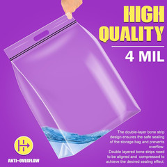 25 Gallon Extra Large Storage Bags 35”X 24”Resealable Clear Bags with Handle 4 M