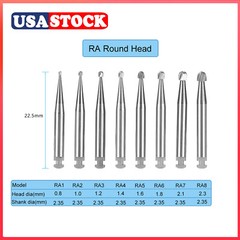 5 Pcs/Pack Dental RA Round Carbide Bur For Slow Speed Latch Type RA 1#-8# Choose