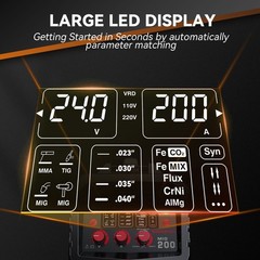 2026 ARCCAPTAIN 200A MIG Welder 110V/220V Gas/Gasless Flux Core Stick Lift Tig