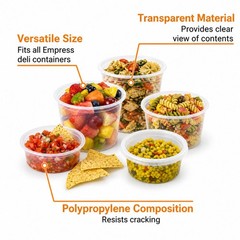 32 oz Heavy Duty Large Round Deli Food/Soup Plastic Containers w/ Lids BPA free