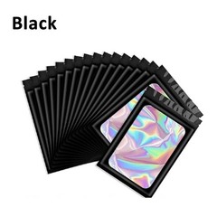 100/200Pcs Holographic Mylar Foil Bags Smell Proof Resealable Zip Seal Pouches