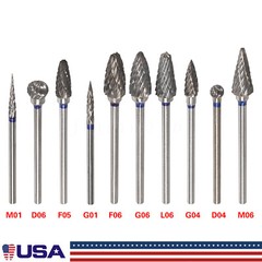 10 Pcs HP Tungsten Steel Carbide Cutter Dental Denture Burs Lab Drill Polisher P