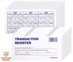 24 PCS Check Registers for Personal Checkbook Easy to Read Transaction Ledgers