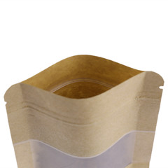 Bulk QTY Kraft QuickQlick™ Heat Seal Food Grade Stand-Up Bag w/ Frosted Window