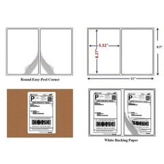 200-4000 Half Sheet Shipping Labels Page 8.5×5.5 Self Adhesive Round 2 Per Sheet
