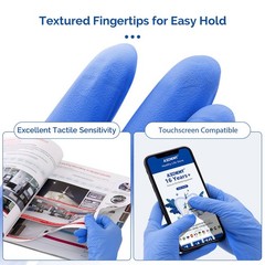 Puncture Resistant Nitrile Gloves Touchscreen Compatible 100pcs Latex Free S-XL