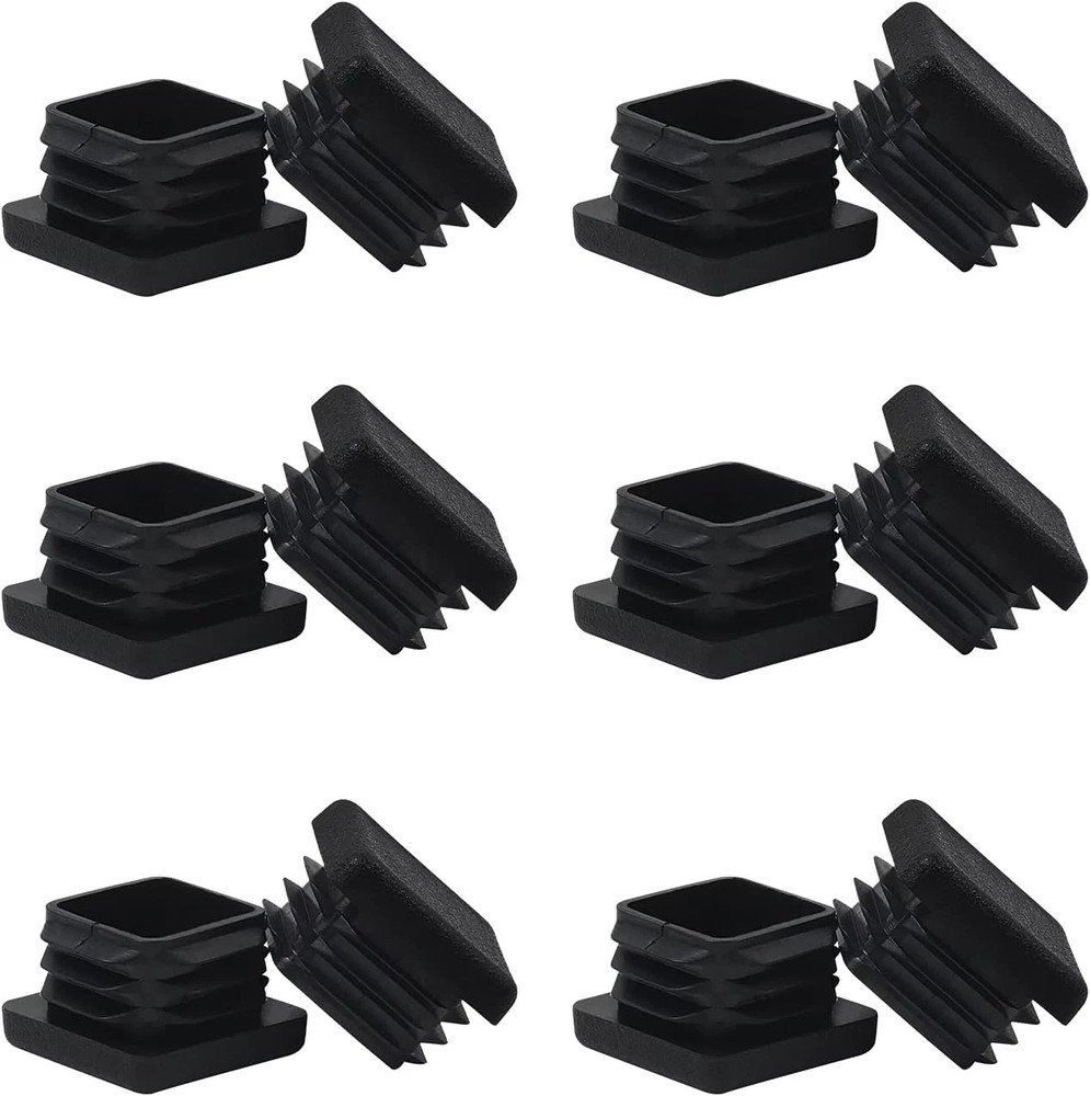 1″ 1×1 Square Tube End Cap Plastic Plugs 12Pcs, 1″x1″ 1 Inch Tubing…