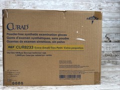 Curad 3G Vinyl Exam Gloves Synthetic *1 Case 10 Boxes 100 Gloves* Size: XSmall