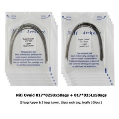 Orthodontic Arch Wire Niti Stainless Steel Round Rectangular Ovoid Natural Form