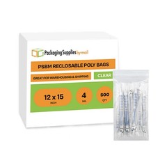 500 Pcs 12″ x 15″ Zipper Bags Clear 4 Mil Reclosable Self Seal Resealable Pouch