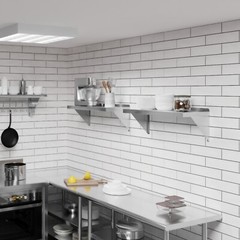 12 in. x 30 in. Stainless Steel Wall Shelf With Squared Edge