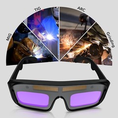 TRQWH Auto Darkening Welding Glasses True Color Solar Safety Goggles PC Lens