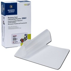 Business Source 20861 Business Card Laminating Pouches 5Mil 2.25×3.75 Box of 100
