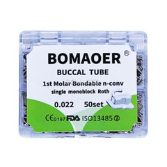 1 × Dental orthodontic 1st molar Monoblock buccal tube Roth 0.022 50sets BOMAOER
