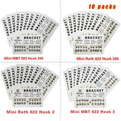 Dental Orthodontic Bracket Braces Roth/MBT 345 Hooks /Super Arch Wire Niti Round