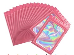 400 pcs Holographic Mylar Foil Bags Smell Proof Resealable Zip Lock Pouch Black