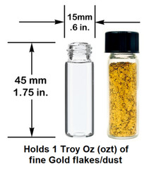 4x 1oz Gold Vials & Storage Carry Case Dredge Panning Mining Prospect BLUE 001
