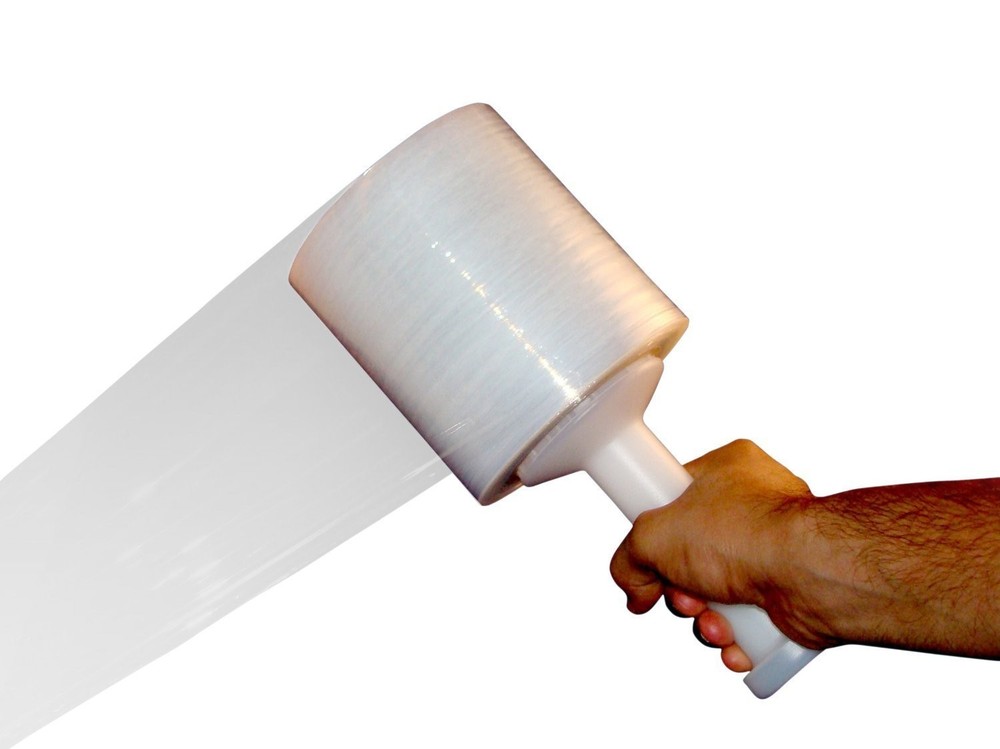 3″ in. x 1000FT 80 Gauge 12 Rolls Stretch Shrink Film Hand Wrap + Handle Black
