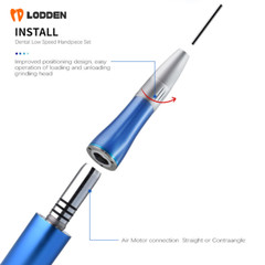 Dental 1:1 Inner Channel Slow Low Speed Handpiece Angle Air Motor Set 2/4H S65dB
