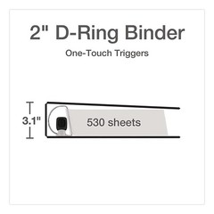 Cardinal 10321 ClearVue 3-Ring 2″ Cap Easy Open Slant-D Ring Binder – Black New
