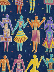 VINTAGE Laurel Burch Dancing Women Zip Padfolio/Organizer 13×10 Hong Kong NWT