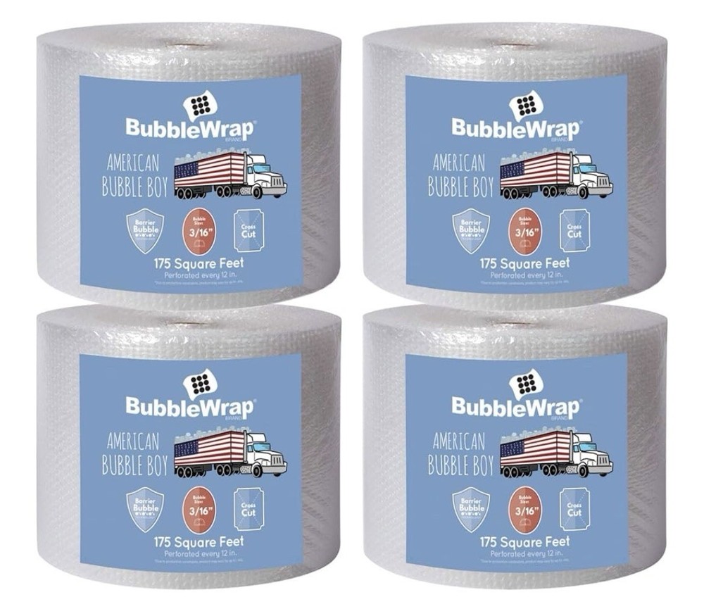 12″ Small Plus (3/16) American Bubble Boy Bubble Wrap – 700 Square feet 4 L Roll
