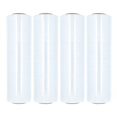 12″ x 1500′ 80 Gauge 4 Rolls Pallet Wrap Stretch Film Hand Shrink Wrap 1500FT