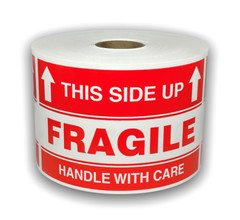 3×5 Fragile This Side Up Thank You Shipping Pallet Stickers 300 Labels P/R