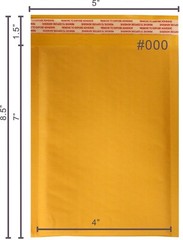SuperPackage® 500 #000 4 X 7 Kraft Bubble Mailers Padded Envelopes