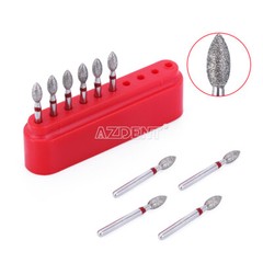 AZDENT Dental FG Diamond Burs Fine Red Football #368-023F 10pcs/pack USA