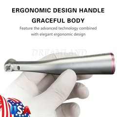 NSK Style Dental 1:5 Increasing Handpiece Fiber Optic LED Contra Angle Red Ring