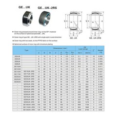 A2 304 Stainless Steel Spherical Plain Bearing GE 6mm-60mm Bore Bearings