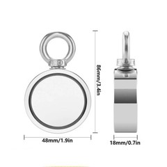Magnet Fishing Kit 1200lbs Pulling Double Sided Fishing Magnet 2.64″ Dia
