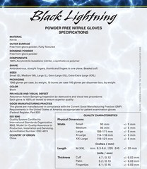 Box of 100pcs Black Lightning Nitrile 6Mil Gloves Size X-Large Atlantic Safety