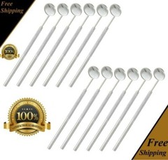 12 Pcs Dental Mouth Mirror #5 w/Handle Dental Instruments Stainless German Grade