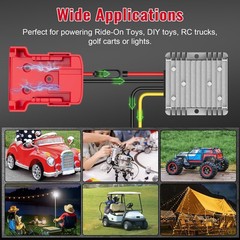 18V to 12V Step Down Converter Compatible with Milwaukee 18V Battery Adapter