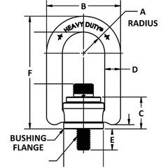Adb Hoist Rings 33316 Hoist Ring, Bolt-On, 1/2-13In, 26 Ft.-Lb.