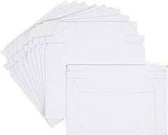 25-1000pcs 6.5 x 4.5 White RIGID PHOTO SHIPPING FLATS CARDBOARD ENVELOPE MAILERS
