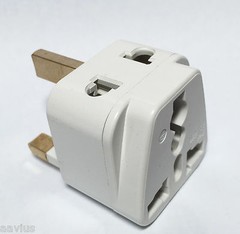 Tmvel 2-in-1 Type G Plug Grounded Adapter for UK Hong Kong UAE Singapore