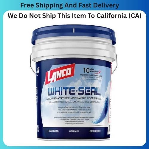 ELASTOMERIC ROOF SEALER 5 Gallon White Coating Waterproof Rubberized Cool RV
