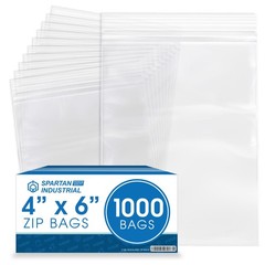 – 4” X 6” 1000 Count 2 Mil Clear Reclosable Zip Plastic Poly Bags with Reseal…