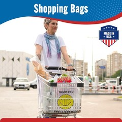 1000 Thank you T-Shirt Bags 1/6 12″ x 6.5″ x 21″, Plastic Grocery Shopping Bags