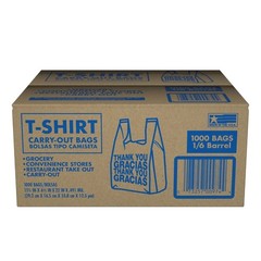 T-Shirt Carry-Out Bags, 11.5″ x 6.5″ x 22″ (1,000ct) Free Shipping
