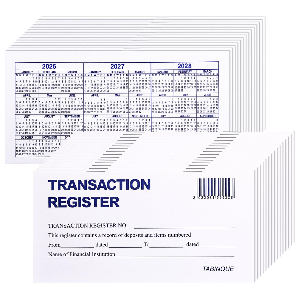 24 PCS Check Registers for Personal Checkbook, Easy to Read Checkbook Register