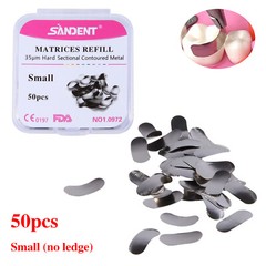 100 Pcs Dental Sectional Contoured Metal Matrices Refill Matrix Band Ledge 35um